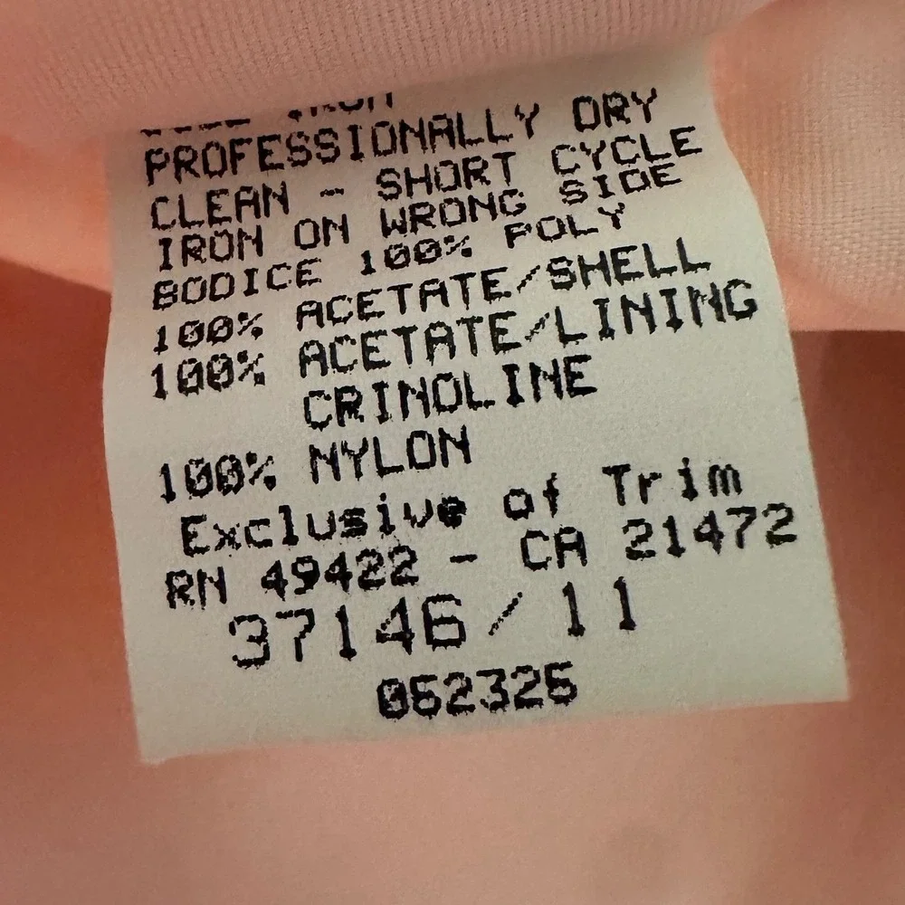 NWT Vintage 80s Gunne Sax Jessica McClintock Peach Lace Prom Dress 7/8‎
